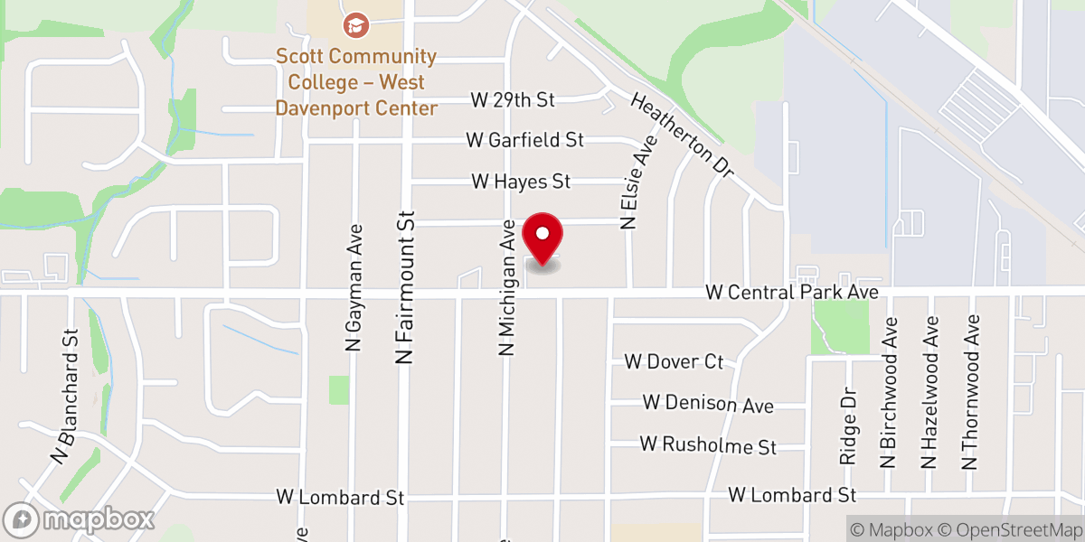 Map showing location of Cross Point Baptist Church
