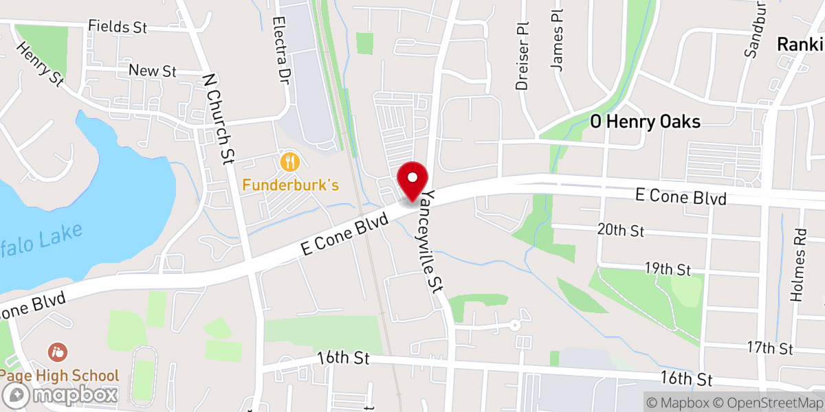 Map showing location of East White Oak Missionary Baptist Church