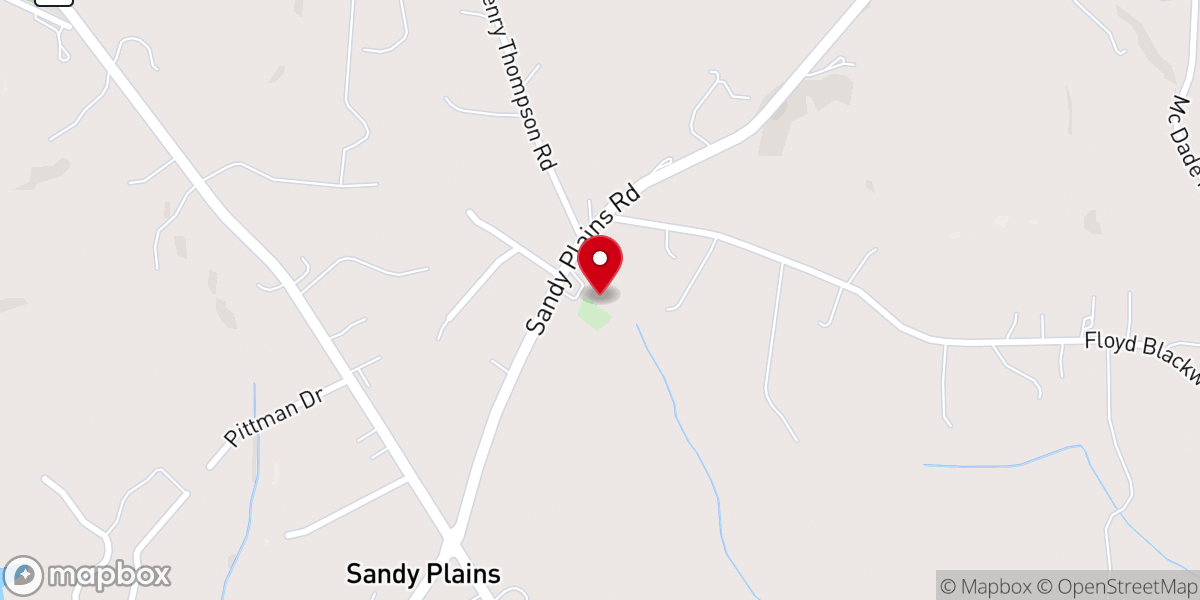 Map showing location of Sandy Plains ARP Church
