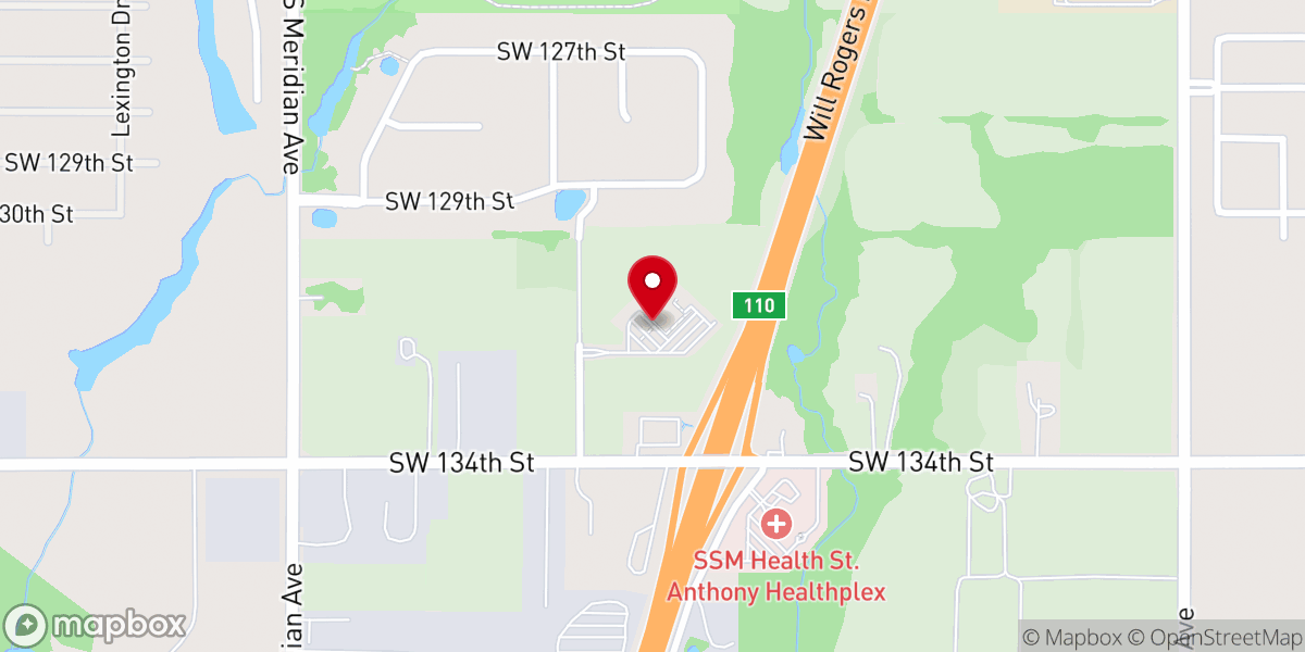 Map showing location of Southpointe Church