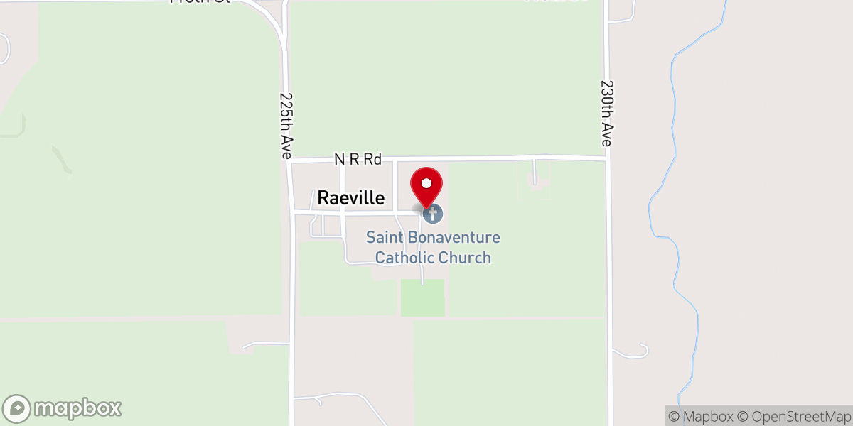 Map showing location of Saint Bonaventure Catholic Church