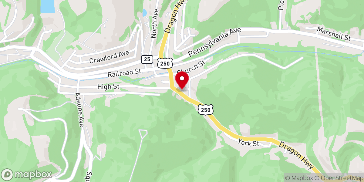 Map showing location of Saint Martins Catholic Church