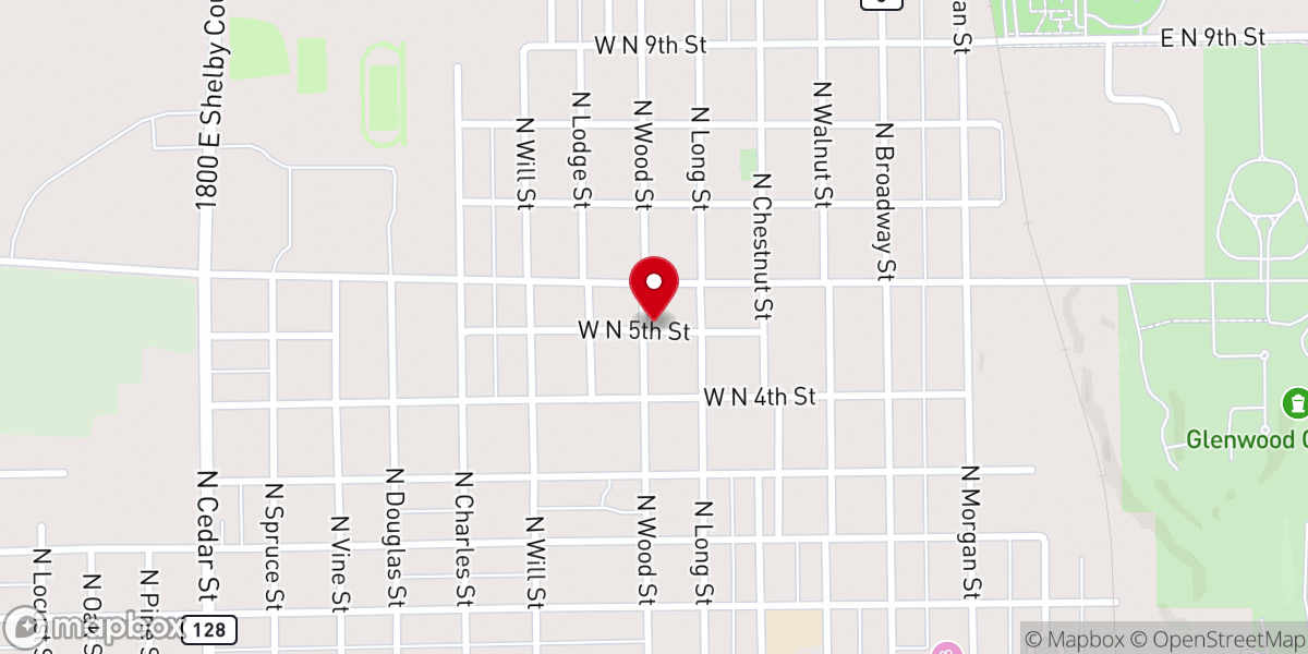 Map showing location of Fellowship Baptist Church
