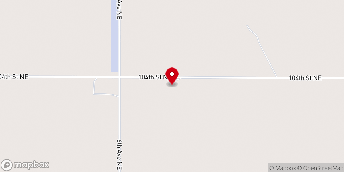Map showing location of Turtle Mountain Lutheran Church