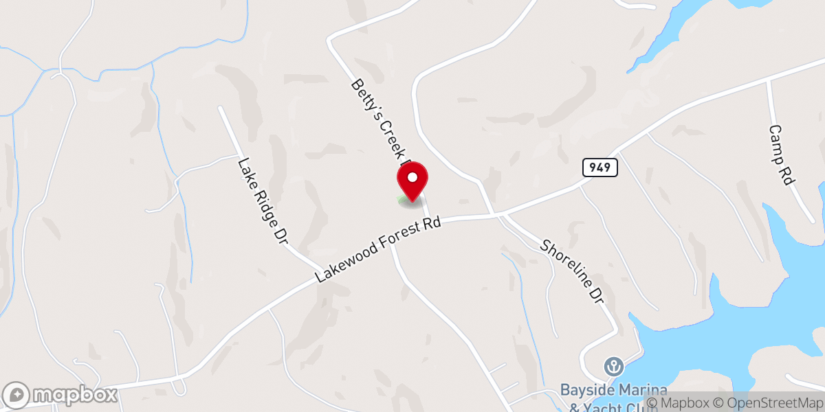 Map showing location of Halesford United Methodist Church