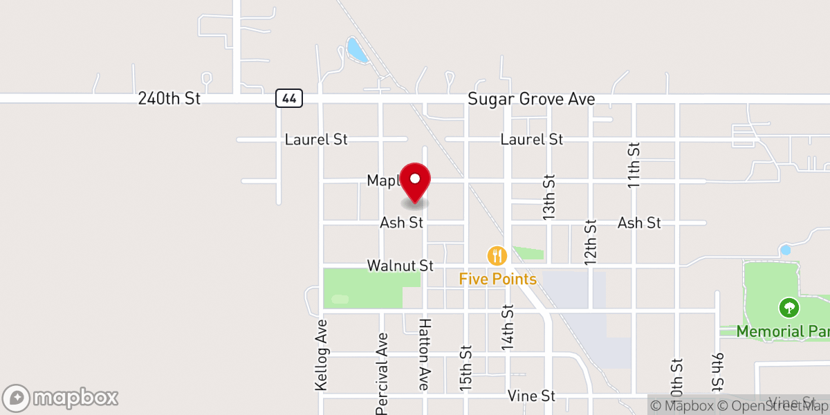 Map showing location of Dallas Center Grace