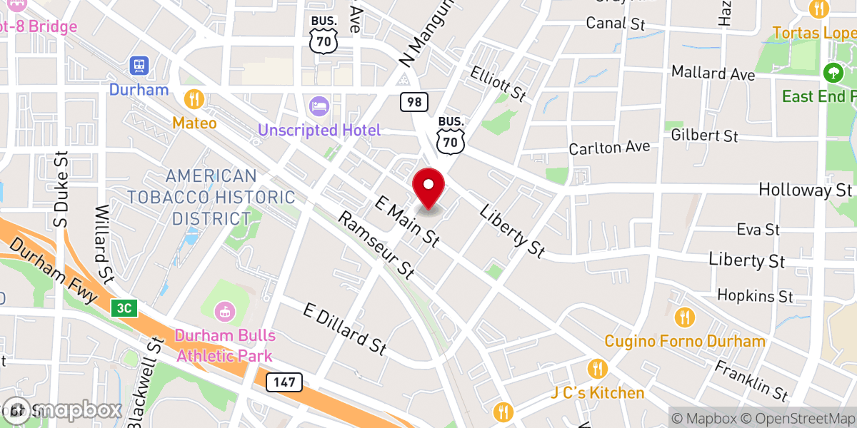 Map showing location of First Presbyterian Church