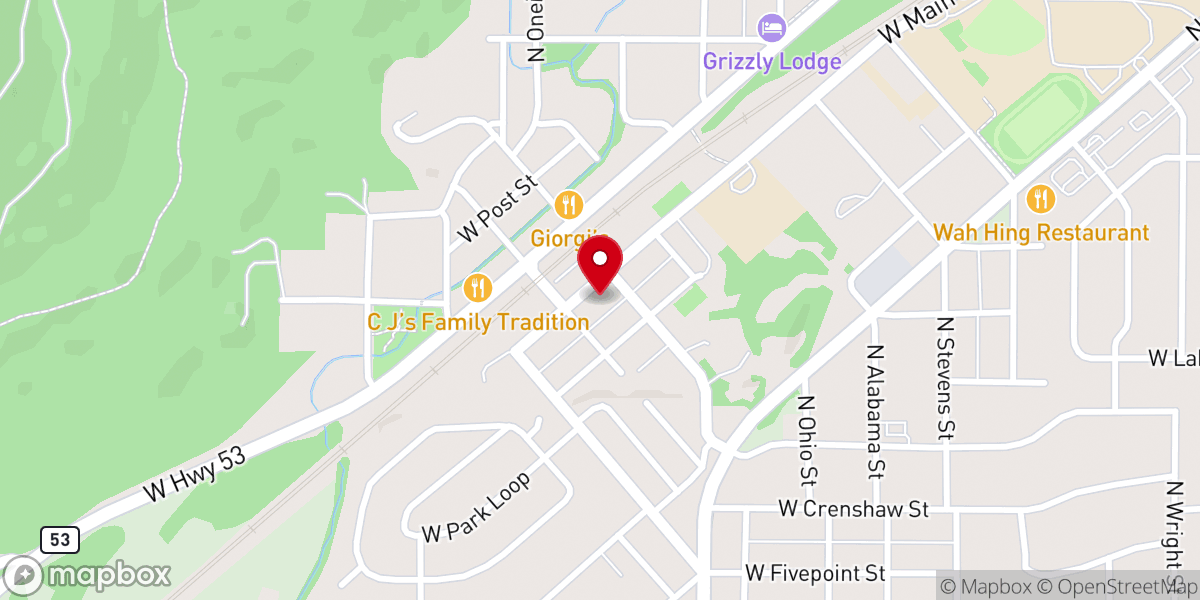Map showing location of Victory World Outreach Church Rathdrum