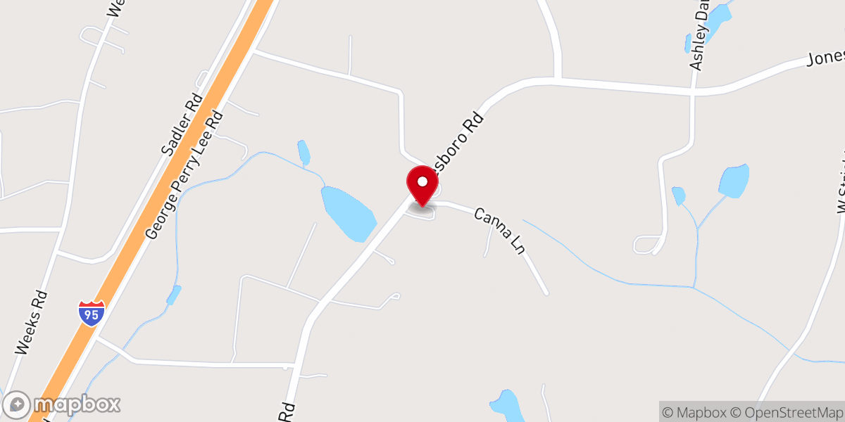 Map showing location of Jonesboro Baptist Church