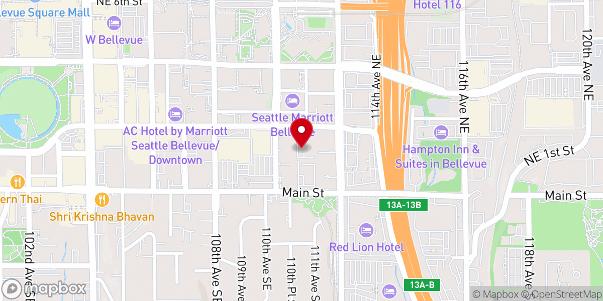 Map showing location of First Congregational Church, Bellevue