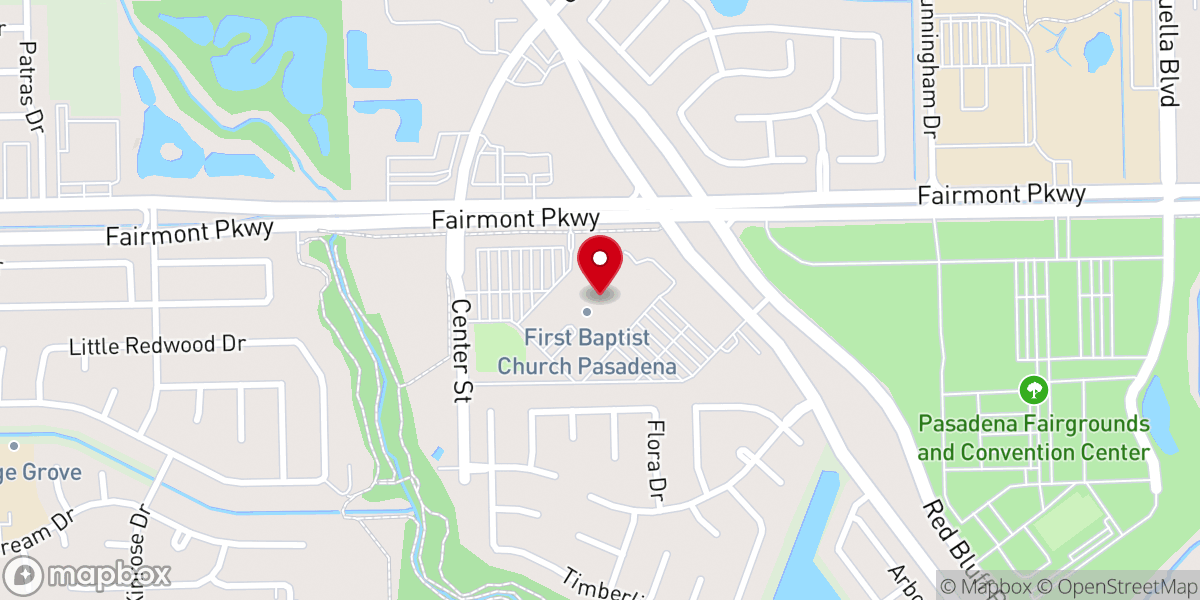 Map showing location of First Baptist Church-Pasadena