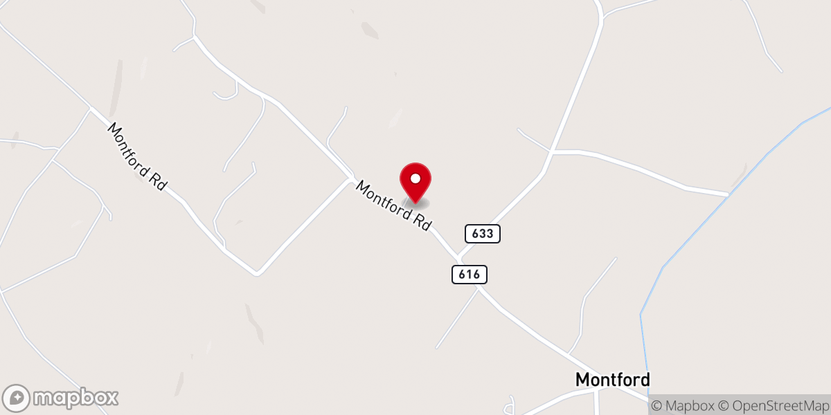 Map showing location of Oak Chapel Baptist Church