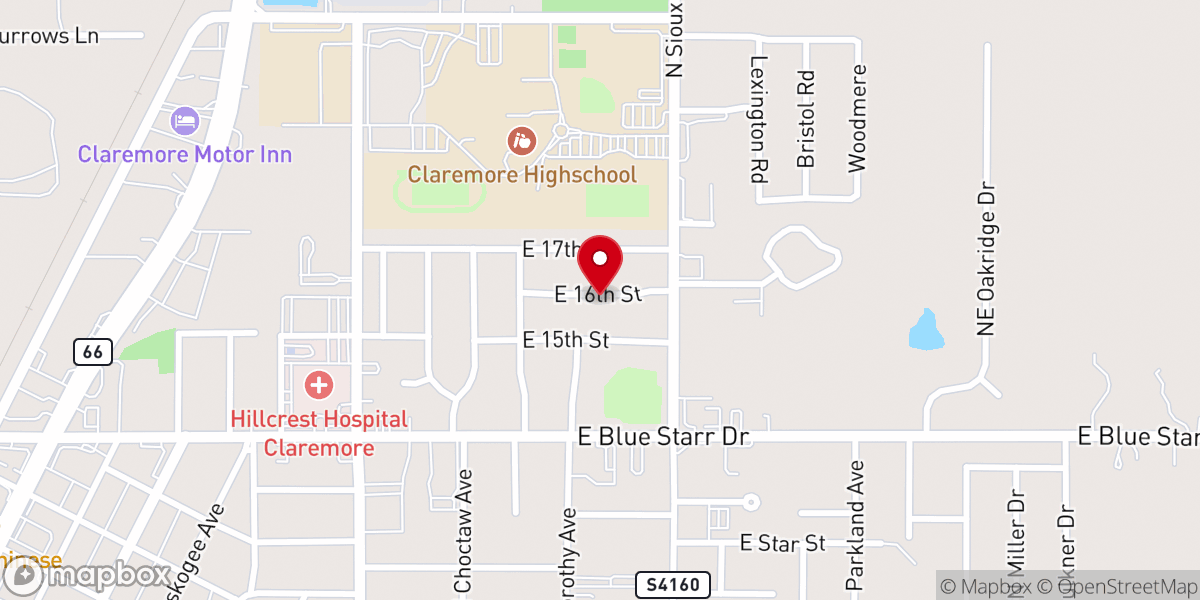 Map showing location of Lifeway Claremore Inc