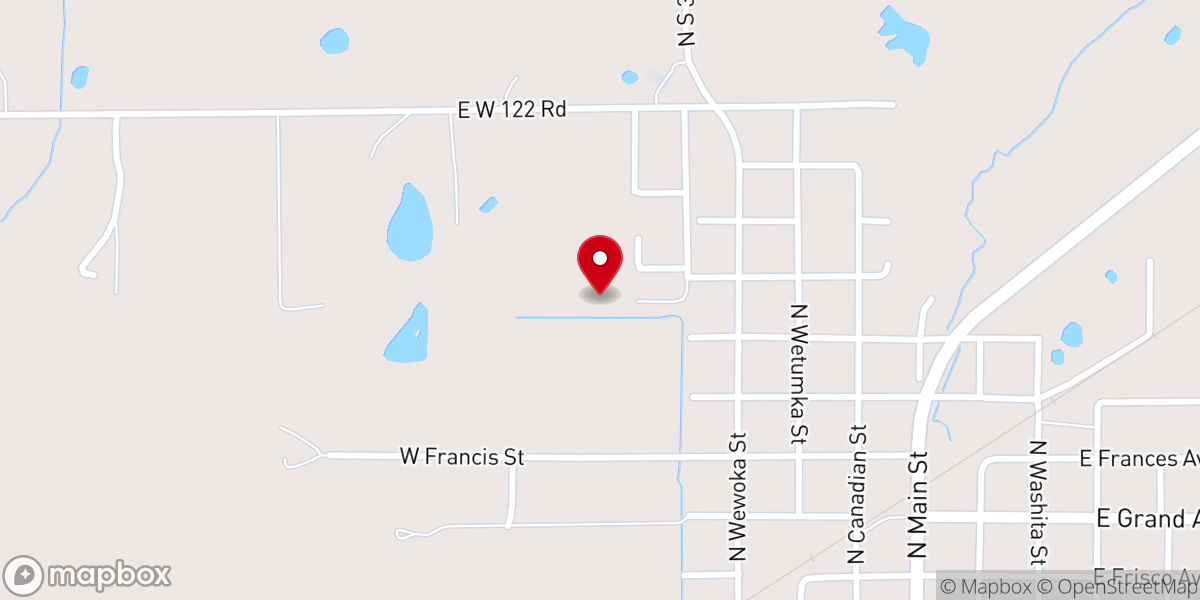 Map showing location of Wetumka Indian Community Center
