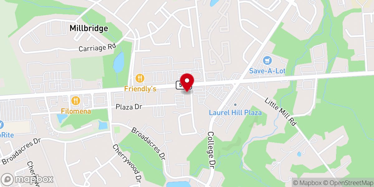 Map showing location of Laurel Hill Bible Church