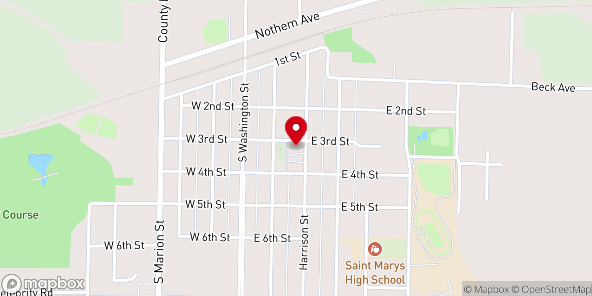 Map showing location of St. Mary's Catholic Church