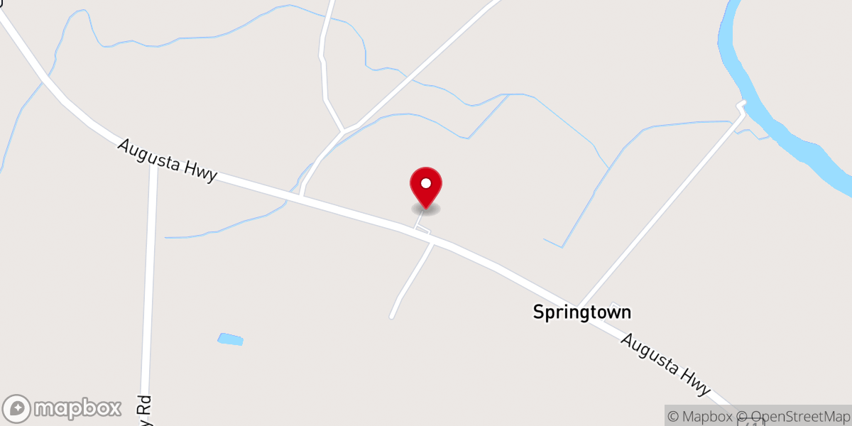 Map showing location of Springtown Church