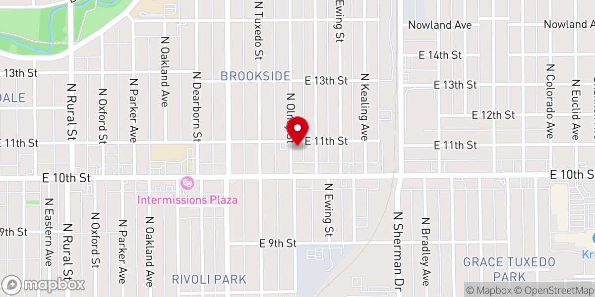 Map showing location of Brookside Community Church
