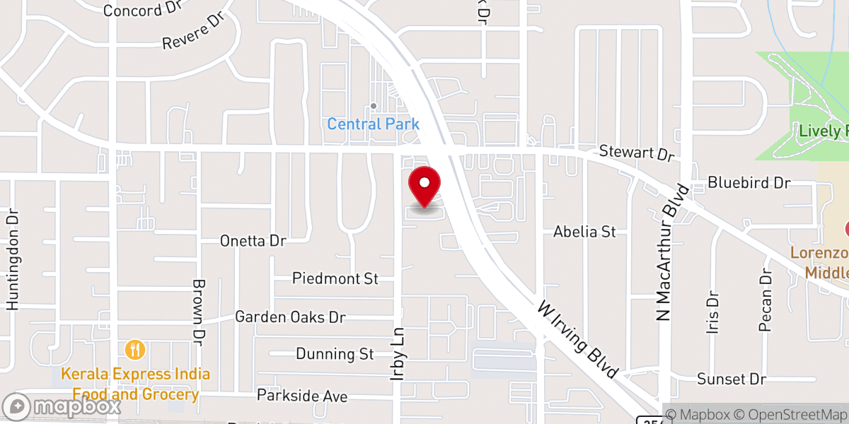 Map showing location of IGLESIA de Dios Templo Cristiano en Irving TX