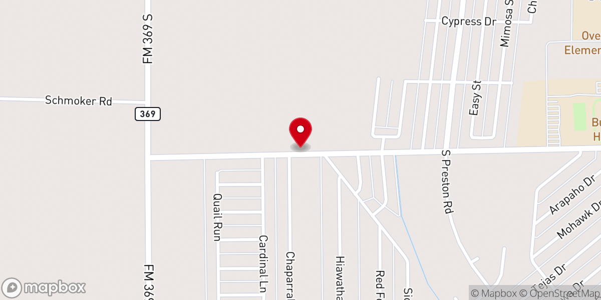 Map showing location of Central Church of Christ of Burkburnett