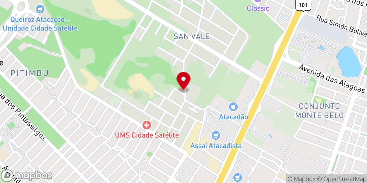 Map showing location of Capela Santa Luzia