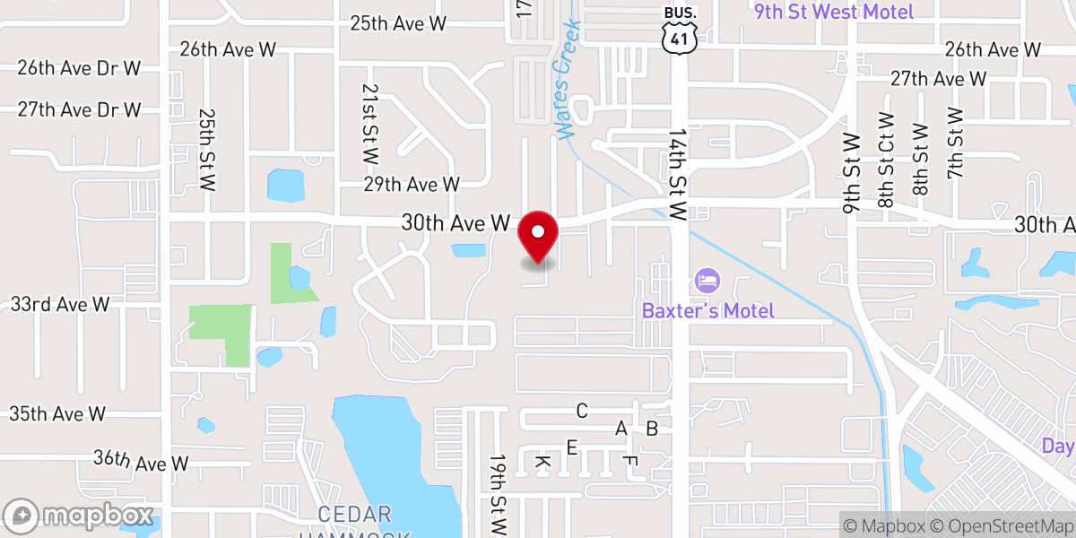 Map showing location of Bethel Baptist Church