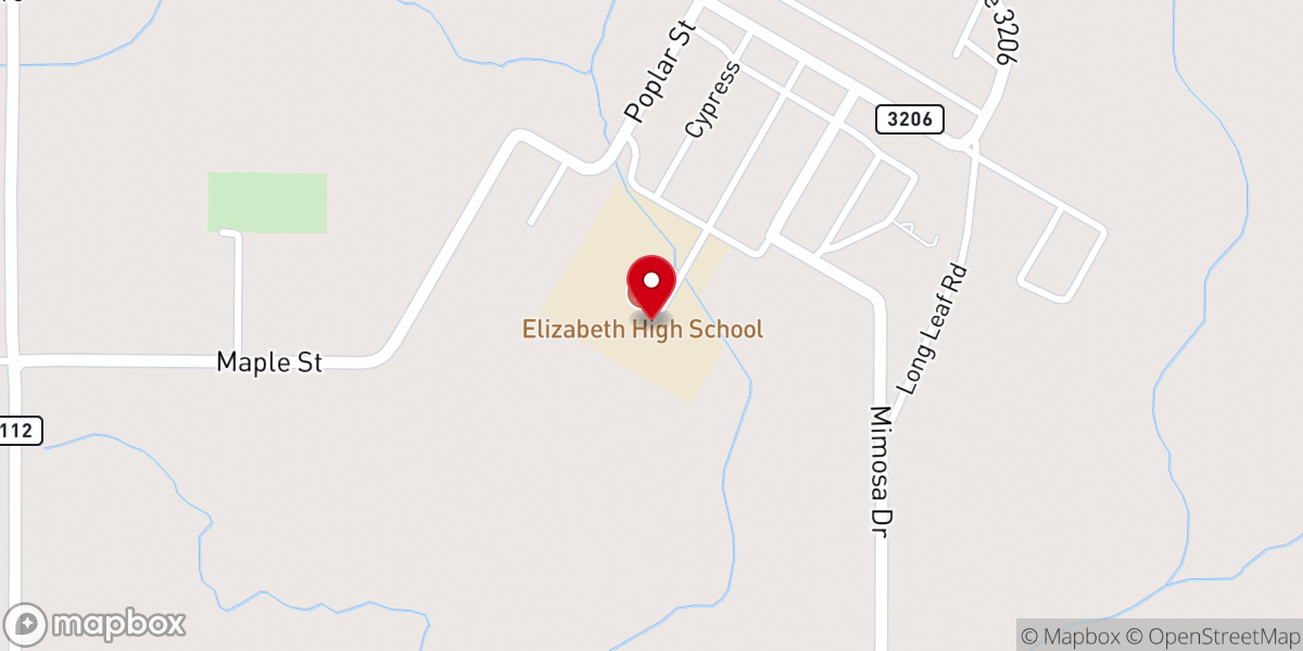 Map showing location of Elizabeth High School