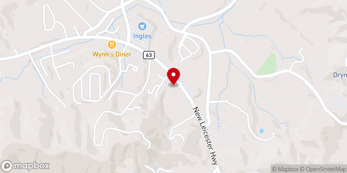 Map showing location of Asheville Family Church