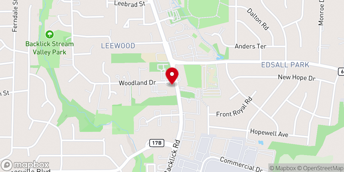 Map showing location of St. John's United Methodist Church