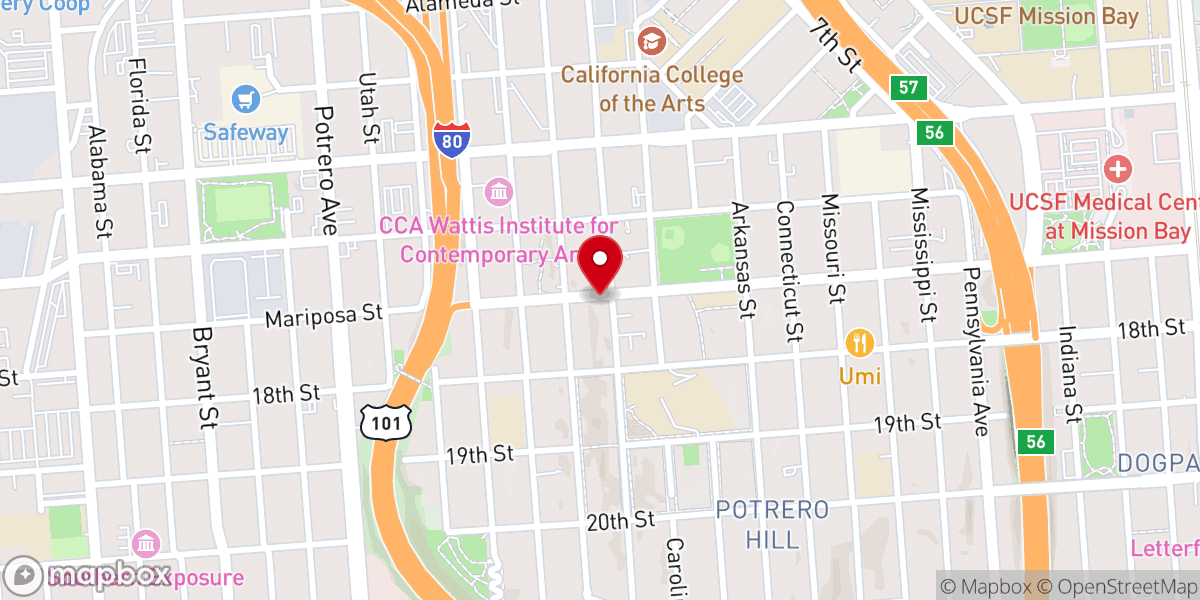 Map showing location of St. Gregory of Nyssa Episcopal Church in San Francisco