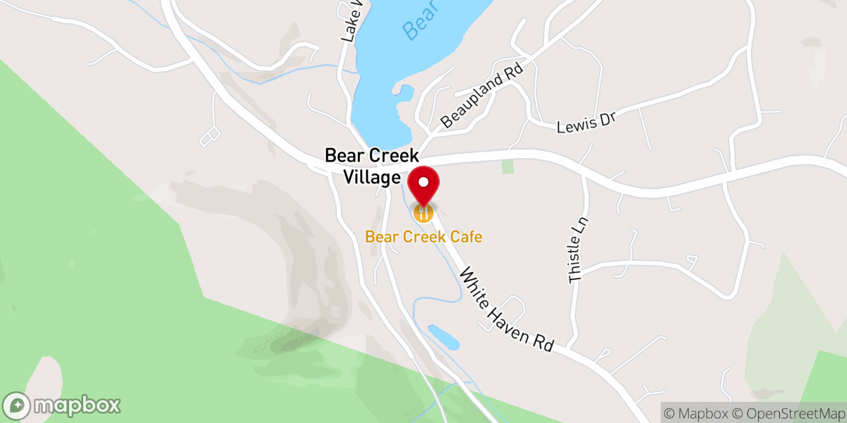 Map showing location of Bear Creek Cafe