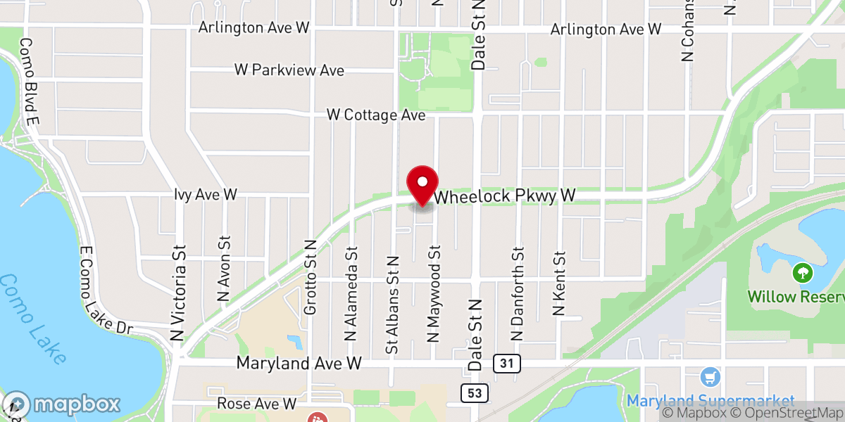 Map showing location of Bethel Lutheran Church (LCMS)
