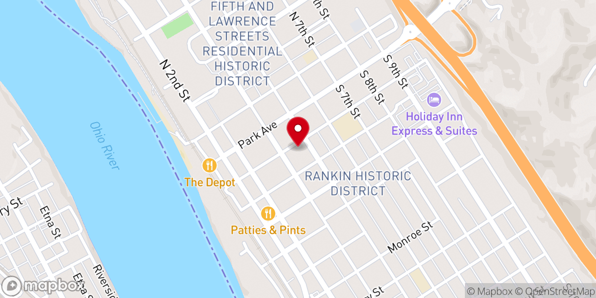 Map showing location of First Baptist Church