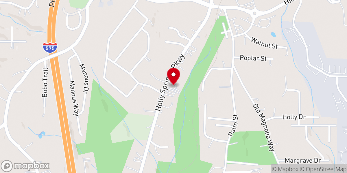 Map showing location of Cherokee Christian Fellowship Church