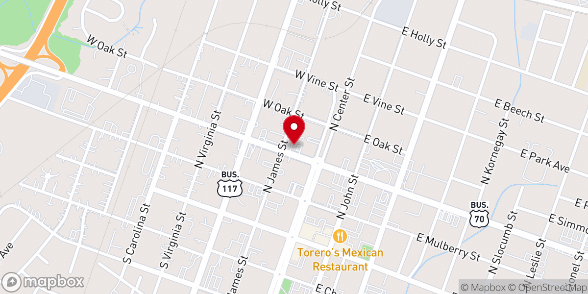 Map showing location of Impact Church Goldsboro