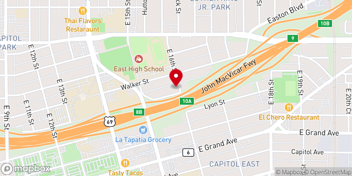 Map showing location of Maple Street Baptist Church
