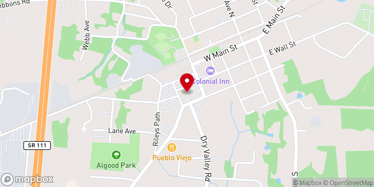 Map showing location of Trinity Algood