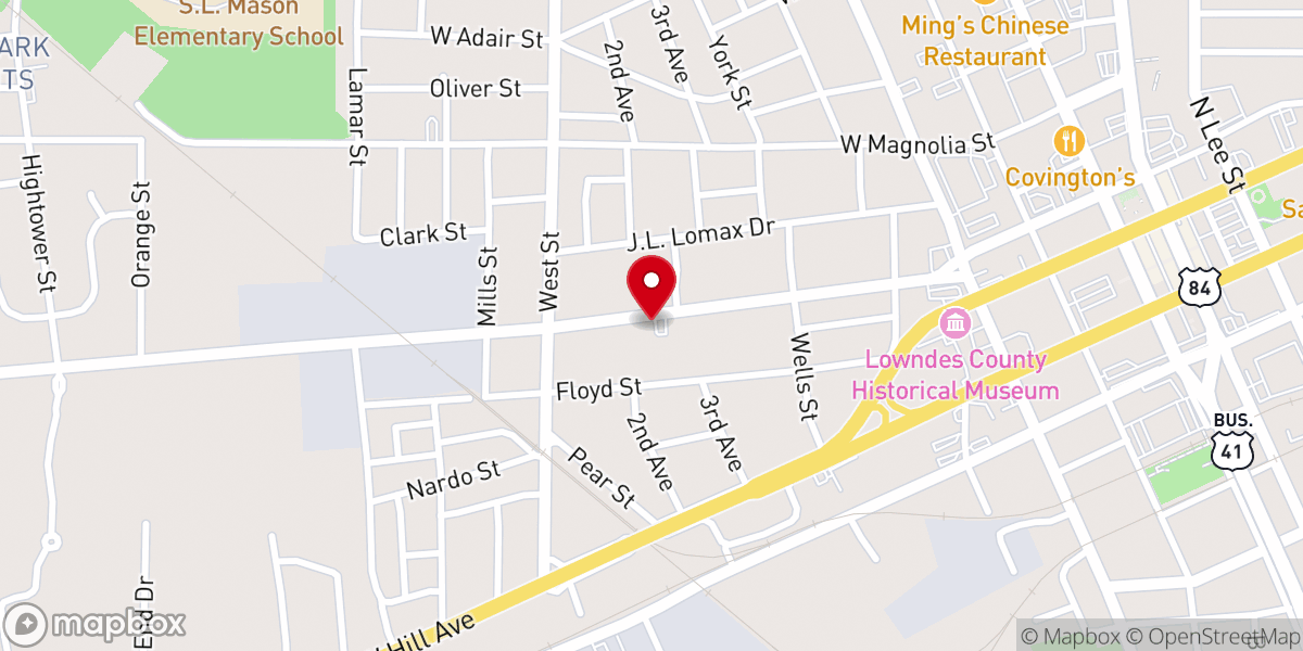 Map showing location of River Street Church of Christ