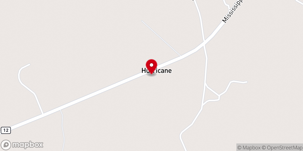 Map showing location of Hurricane Baptist Church