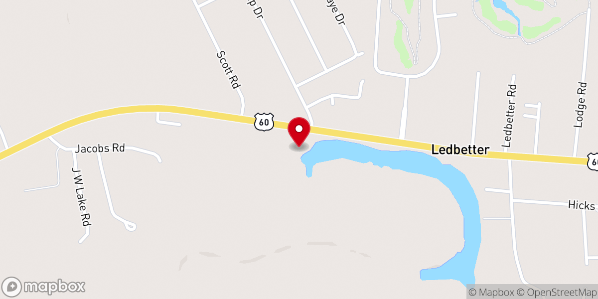 Map showing location of Chestnut Hill Church