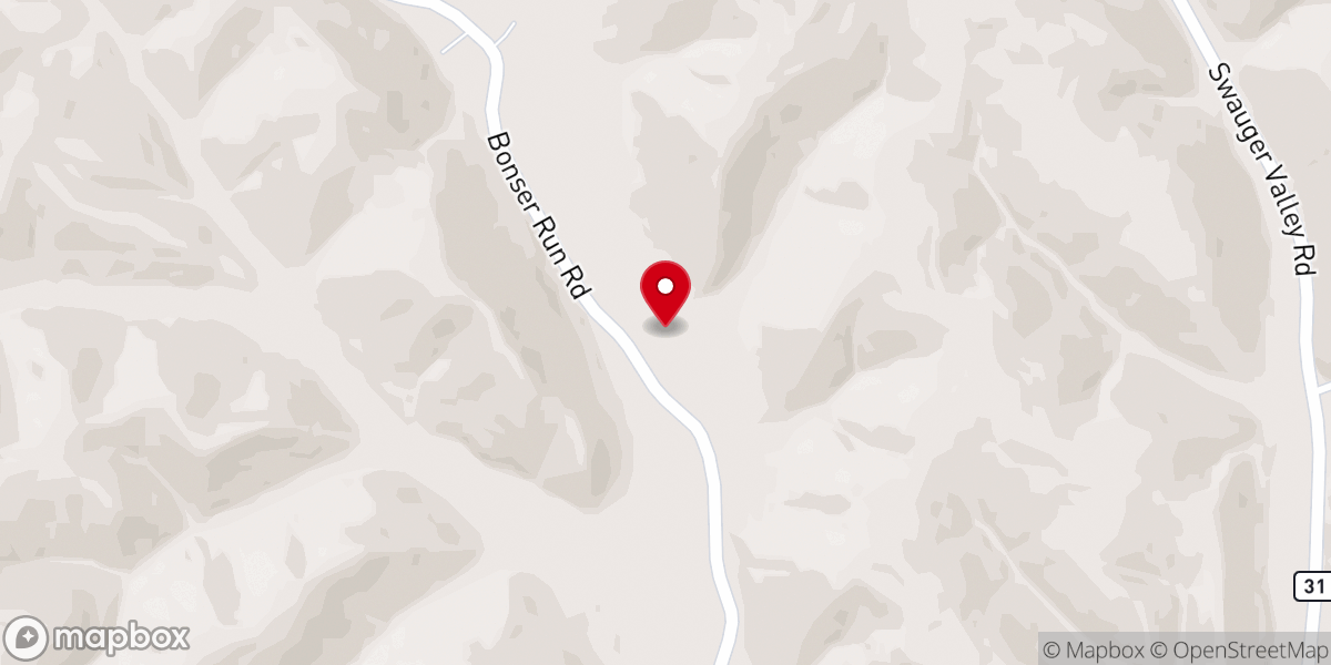 Map showing location of Bonser Run Outreach Church