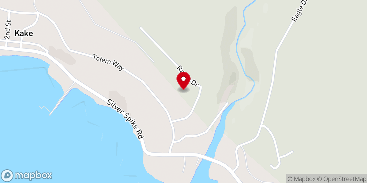 Map showing location of Kake Memorial Presbyterian Church