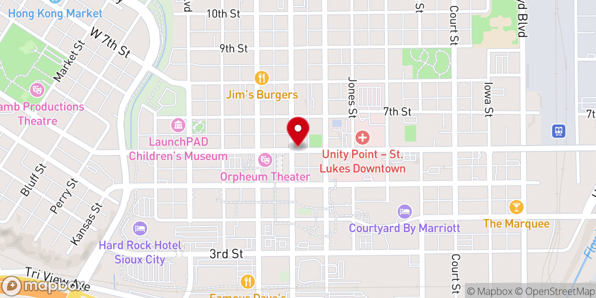 Map showing location of First Presbyterian Church