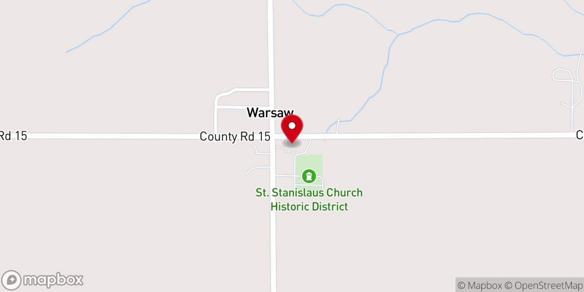 Map showing location of St Stanislaus Catholic Church