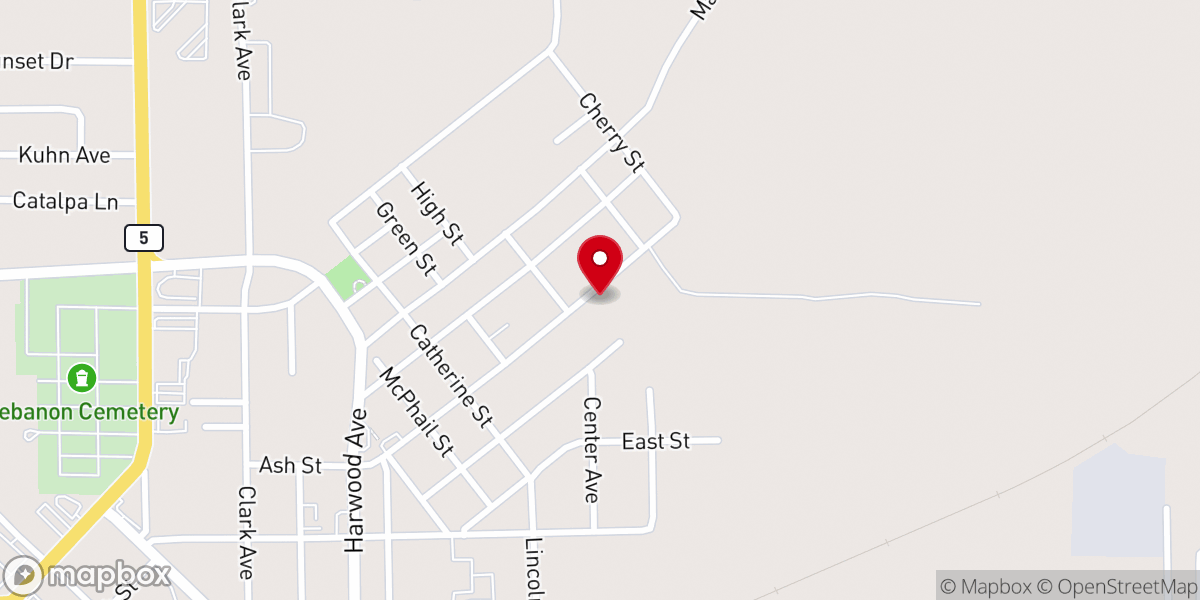 Map showing location of Wood street Baptist church