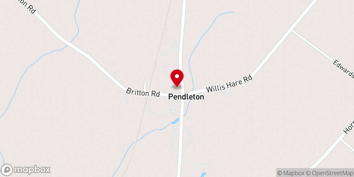 Map showing location of Roberts Chapel Baptist Church