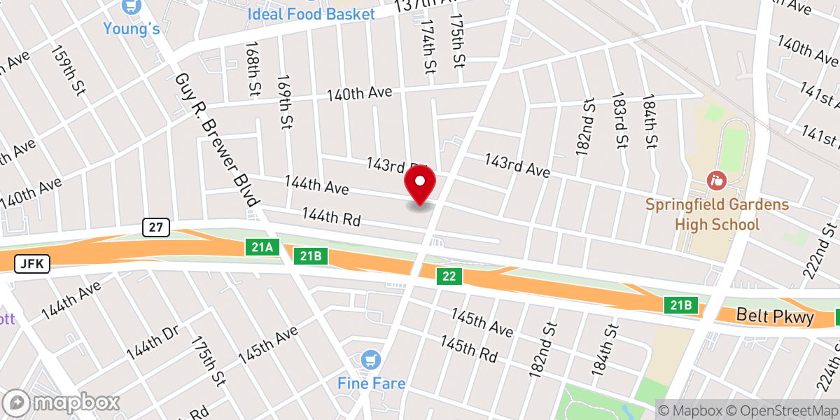 Map showing location of Springfield Gardens Church of Christ