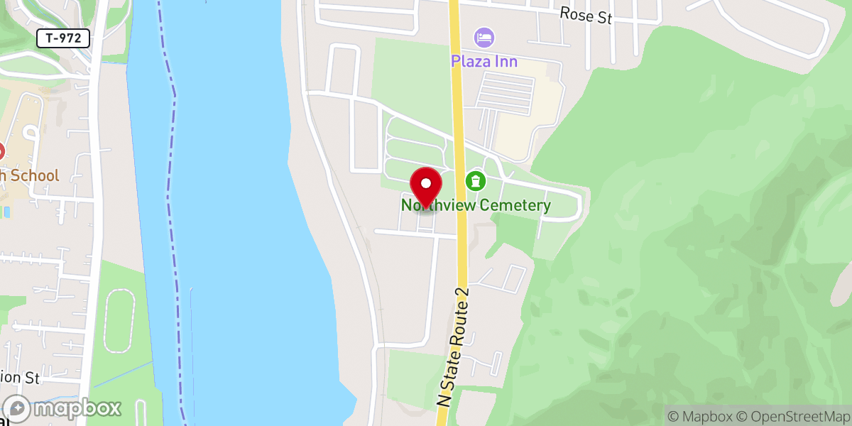 Map showing location of St. Vincent De Paul Catholic Church
