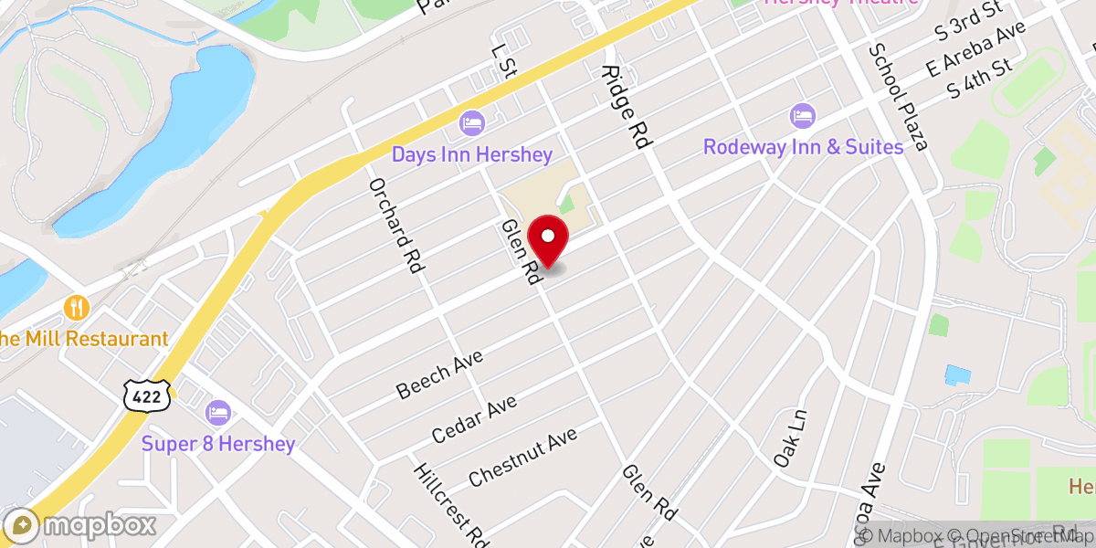 Map showing location of St. Joan of Arc Catholic Church