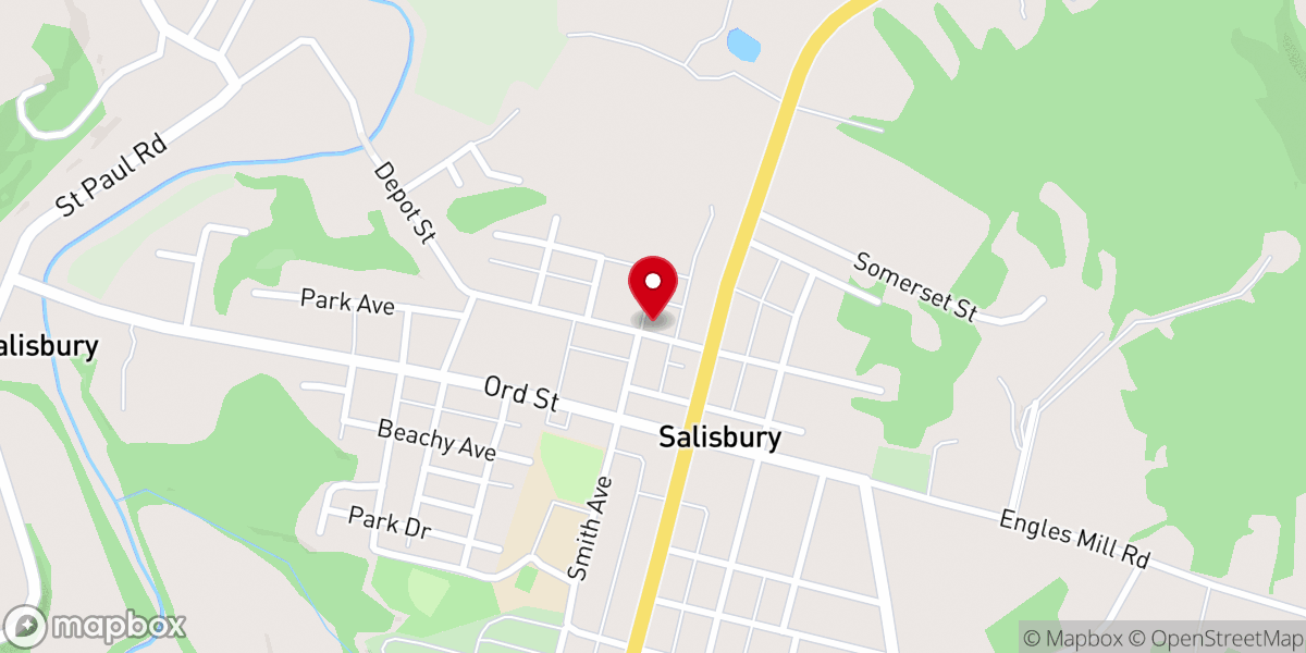 Map showing location of St John's Lutheran Church